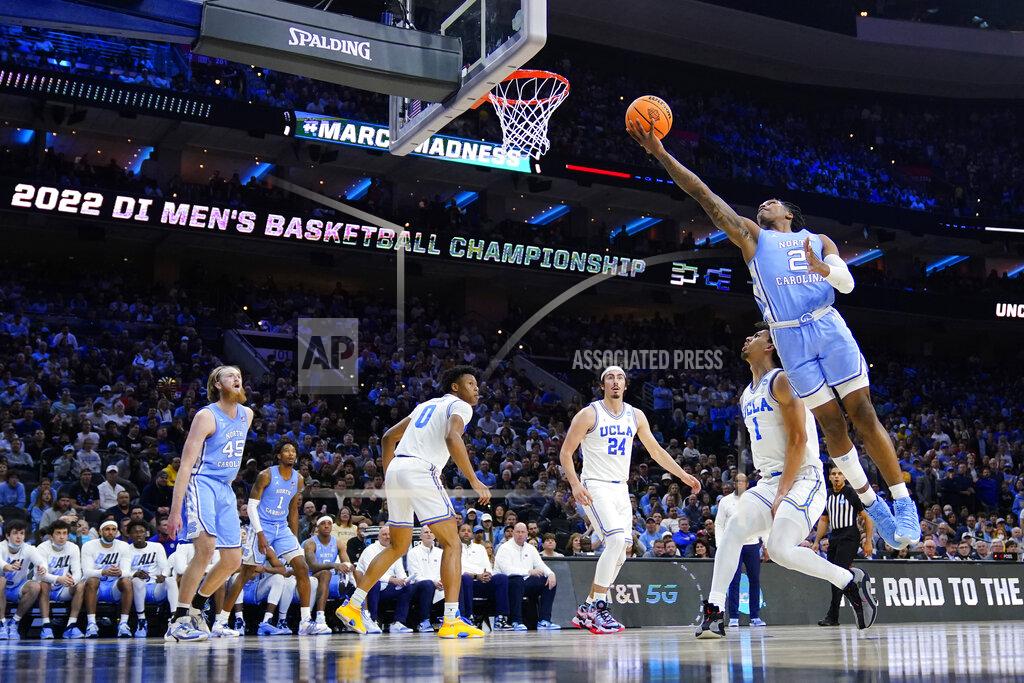 Matt Rourke North Carolina's Caleb Love goes up for a shot during the second half of a college basketball game against UCLA in the Sweet 16 round of the NCAA tournament, Friday, March 25, 2022, in Philadelphia. (AP Photo/Matt Rourke)