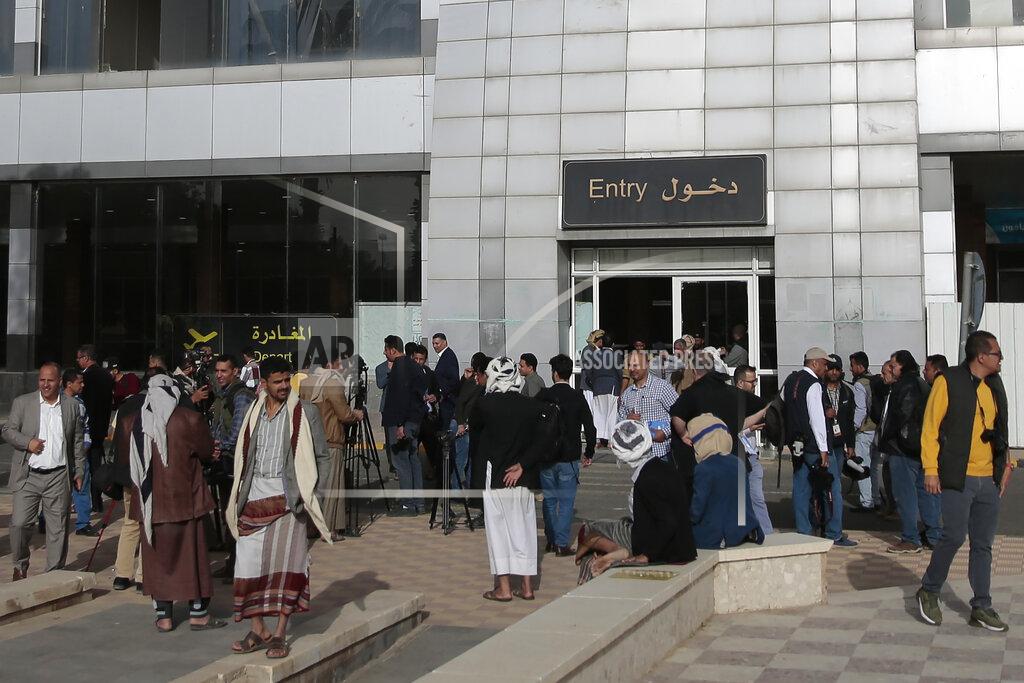 Hani Mohammed Yemenis gather at Sanaa airport, Yemen, Monday, May, 16, 2022. The first commercial flight in six years took off from Yemen’s rebel-held capital on Monday, officials said, part of a fragile truce in the county’s grinding civil war.(AP Photo/Hani Mohammed)