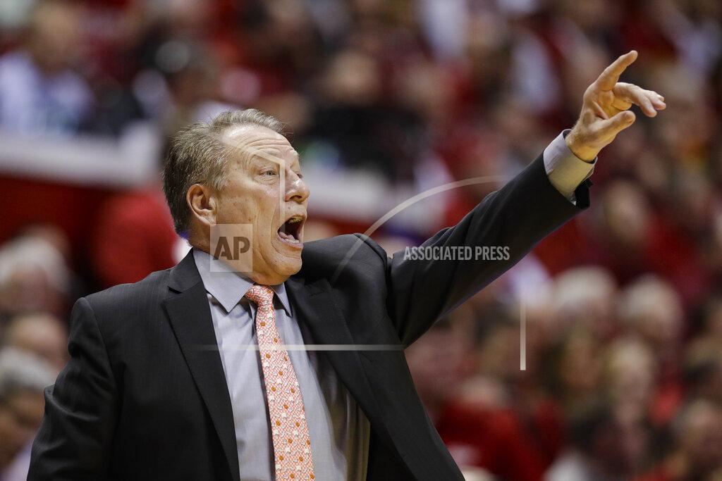 Darron Cummings Michigan State head coach Tom Izzo gestures in the first half of an NCAA college basketball game against the Indiana in Bloomington, Ind., Thursday, Jan. 23, 2020. (AP Photo/Darron Cummings)
