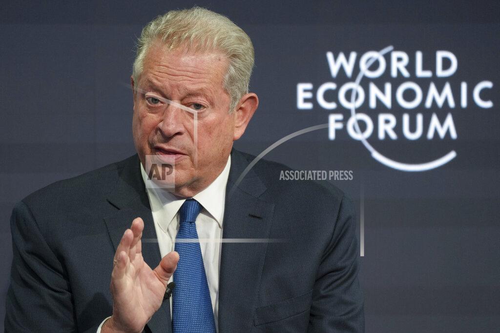 Markus Schreiber Former U.S. vice president Al Gore speaks during a conversation at the World Economic Forum in Davos, Switzerland, Wednesday, May 25, 2022. The annual meeting of the World Economic Forum is taking place in Davos from May 22 until May 26, 2022. (AP Photo/Markus Schreiber)