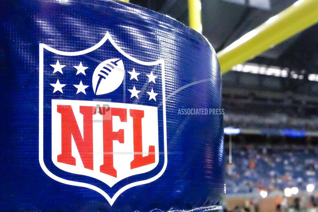 Rick Osentoski FILE - This Aug. 9, 2014 file photo shows an NFL logo on a goal post pad before a preseason NFL football game between the Detroit Lions and the Cleveland Browns at Ford Field in Detroit. Since the NFL Players Association was created in 1956, there have been in-season and preseason strikes and lockouts and contentious negotiations. (AP Photo/Rick Osentoski, File)