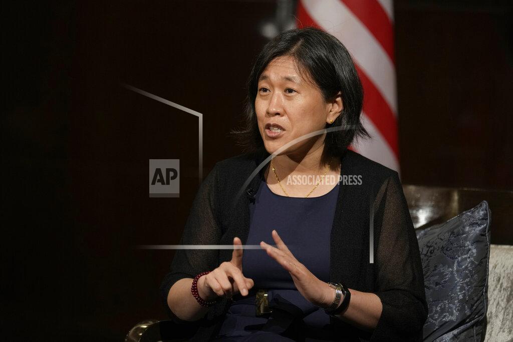 Sakchai Lalit U.S. Trade Representative Katherine Tai gestures during an interview with The Associated Press in Bangkok, Thailand, Friday, May 20, 2022. With world economies all suffering from more than two years of the coronavirus pandemic and global supply problems exacerbated by Russia's invasion of Ukraine, the United States has an "incredible opportunity" to engage with other nations from a common playing field and forge new partnerships and agreements, the top U.S. trade negotiator told The Associated Press. (AP Photo/Sakchai Lalit)