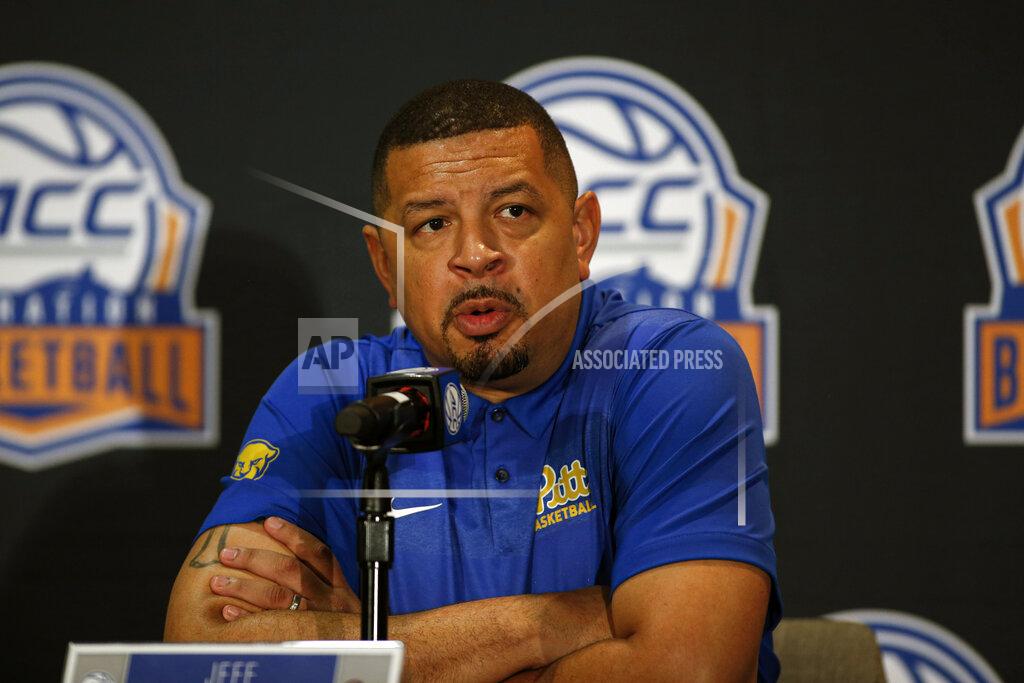 Nell Redmond Pittsburgh coach Jeff Capel answers a question during the Atlantic Coast Conference NCAA college basketball media day in Charlotte, N.C., Tuesday, Oct. 8, 2019. (AP Photo/Nell Redmond)