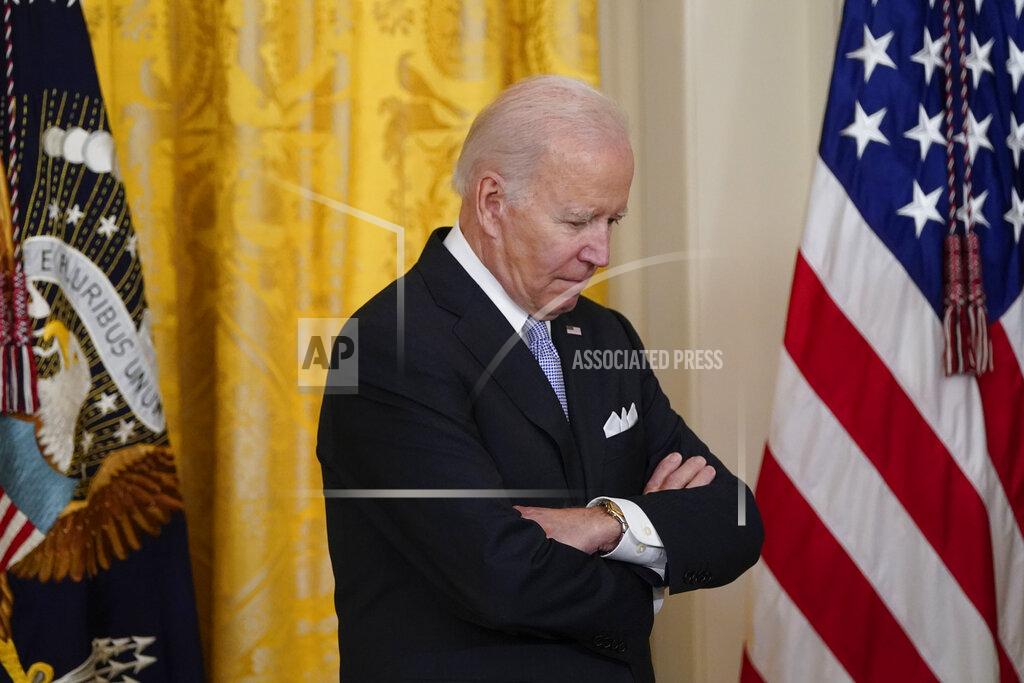 Alex Brandon President Joe Biden listens to Vice President Kamala Harris speak before he signs an executive order in the East Room of the White House, Wednesday, May 25, 2022, in Washington. The order comes on the second anniversary of George Floyd's death, and is focused on policing. (AP Photo/Alex Brandon)