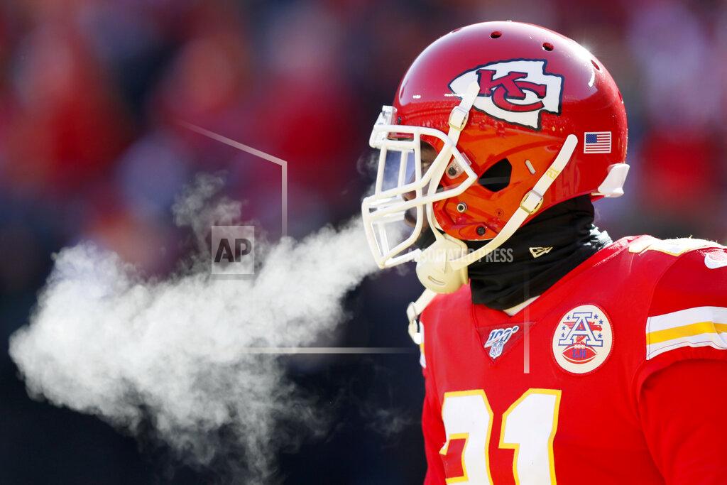 Charlie Neibergall Kansas City Chiefs' Bashaud Breeland warms up before the NFL AFC Championship football game against the Tennessee Titans Sunday, Jan. 19, 2020, in Kansas City, MO. (AP Photo/Charlie Neibergall)