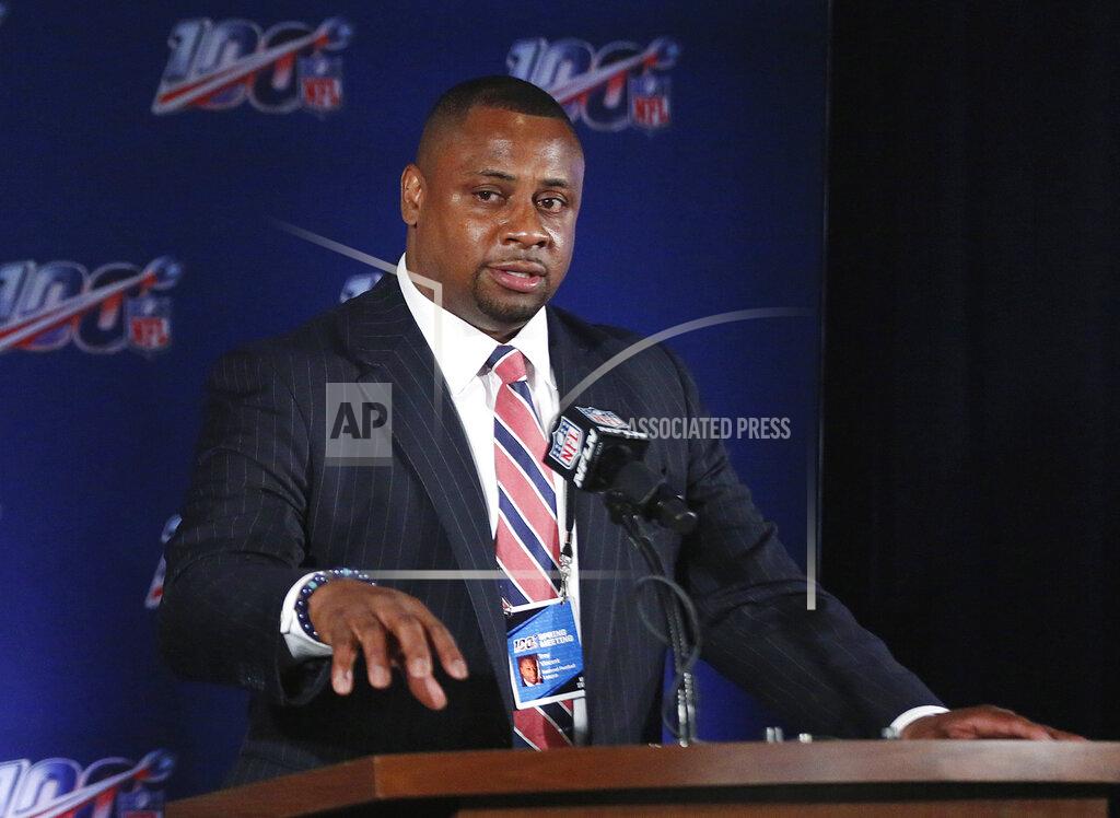 Brynn Anderson FILE - In this May 22, 2019, file photo, NFL vice president Troy Vincent speaks to the media during an owners meetings in Key Biscayne, Fla. Vincent has sent a letter to several prospects inviting them to participate “live” in the NFL draft in three weeks. The Associated Press on TuesdayMarch 31, 2020, obtained the letter sent by the league's football operations chief to prospective early selections in the draft, which will be held remotely on April 23-25 due to the coronavirus pandemic. (AP Photo/Brynn Anderson, File)