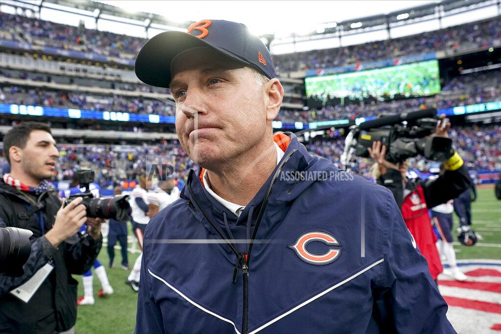 John Minchillo Chicago Bears head coach Matt Eberflus walks off the field after losing to the New York Giants 20-12 in an NFL football game, Sunday, Oct. 2, 2022, in East Rutherford, N.J. (AP Photo/John Minchillo)