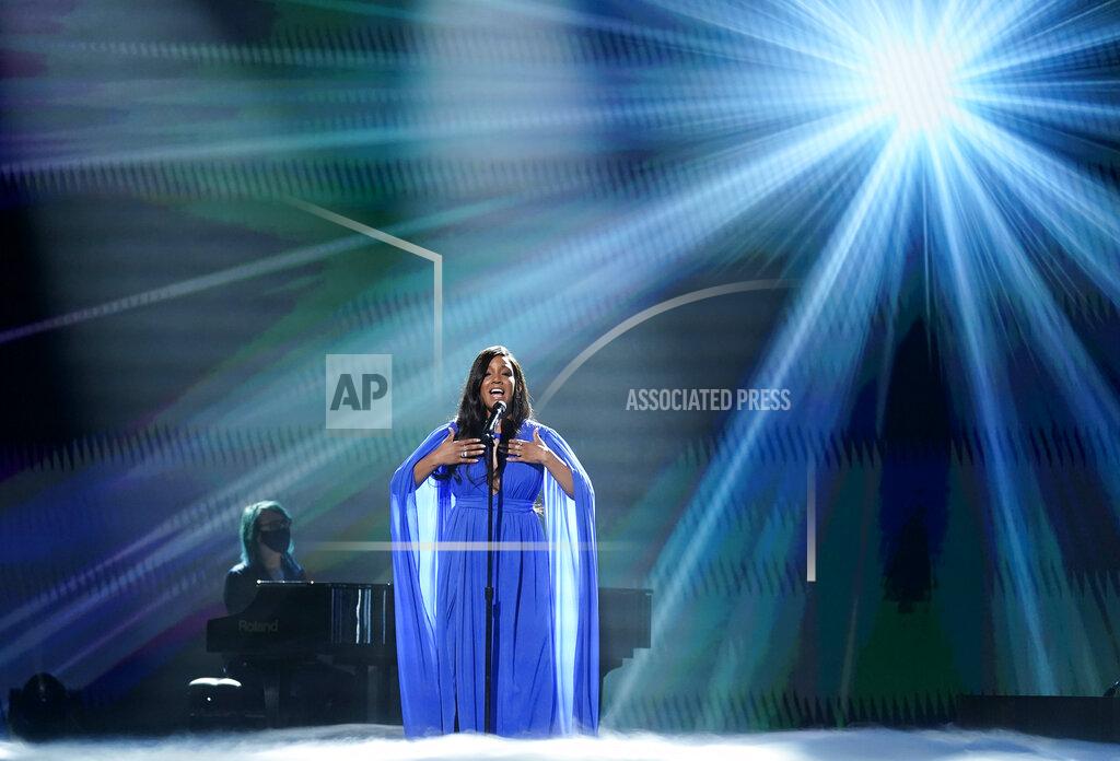 Mark Humphrey Mickey Guyton performs at the 56th annual Academy of Country Music Awards on Friday, April 16, 2021, at the Grand Ole Opry in Nashville, Tenn. The awards show airs on April 18 with both live and prerecorded segments. (AP Photo/Mark Humphrey)