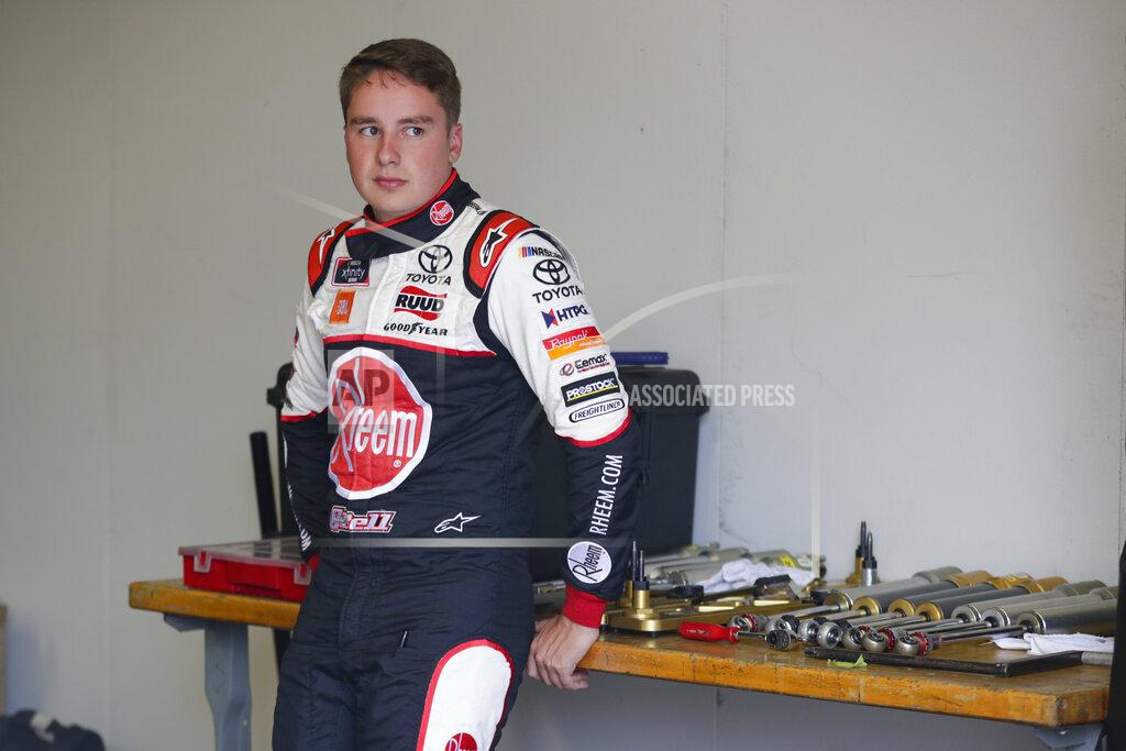 Michael Conroy NASCAR Xfinity Series driver Christopher Bell waits in the garage area before the start of NASCAR Xfinity auto racing practice at Indianapolis Motor Speedway, Friday, Sept. 6, 2019 in Indianapolis. (AP Photo/Michael Conroy)