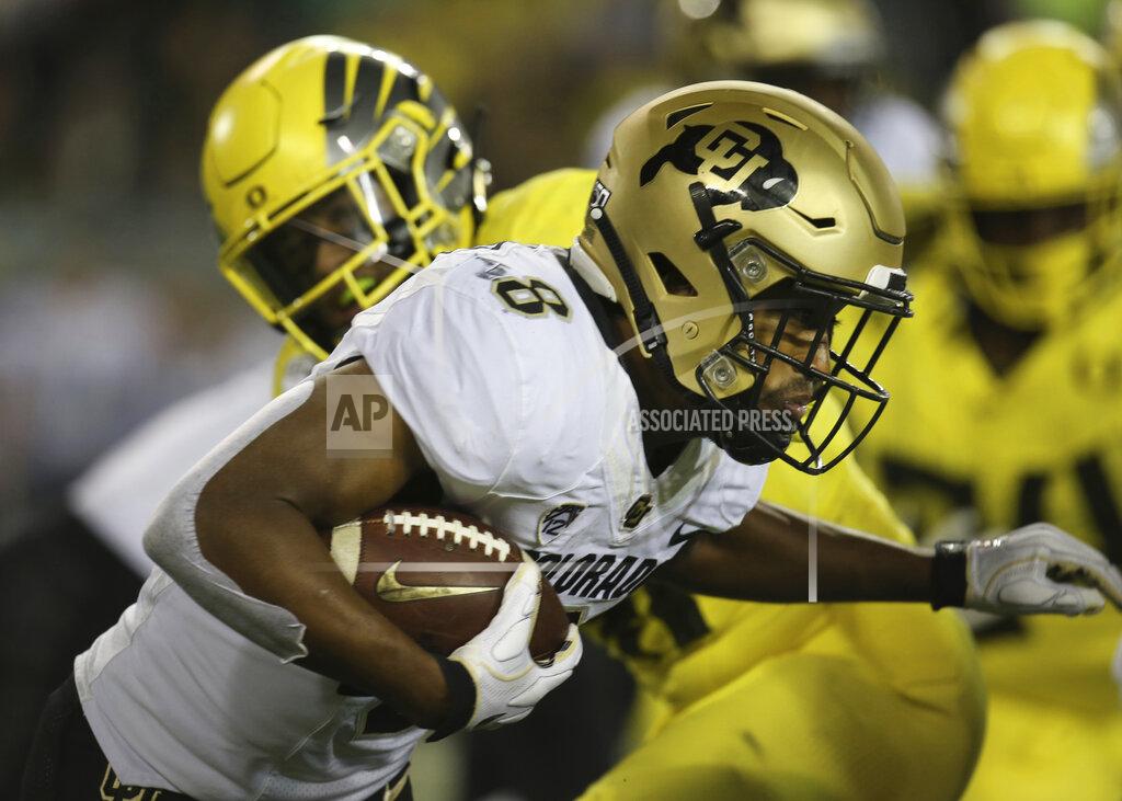 Chris Pietsch Colorado's Alex Fontenot rushes against Oregon during the first quarter of an NCAA college football game Friday, Oct. 11, 2019, in Eugene, Ore. (AP Photo/Chris Pietsch)