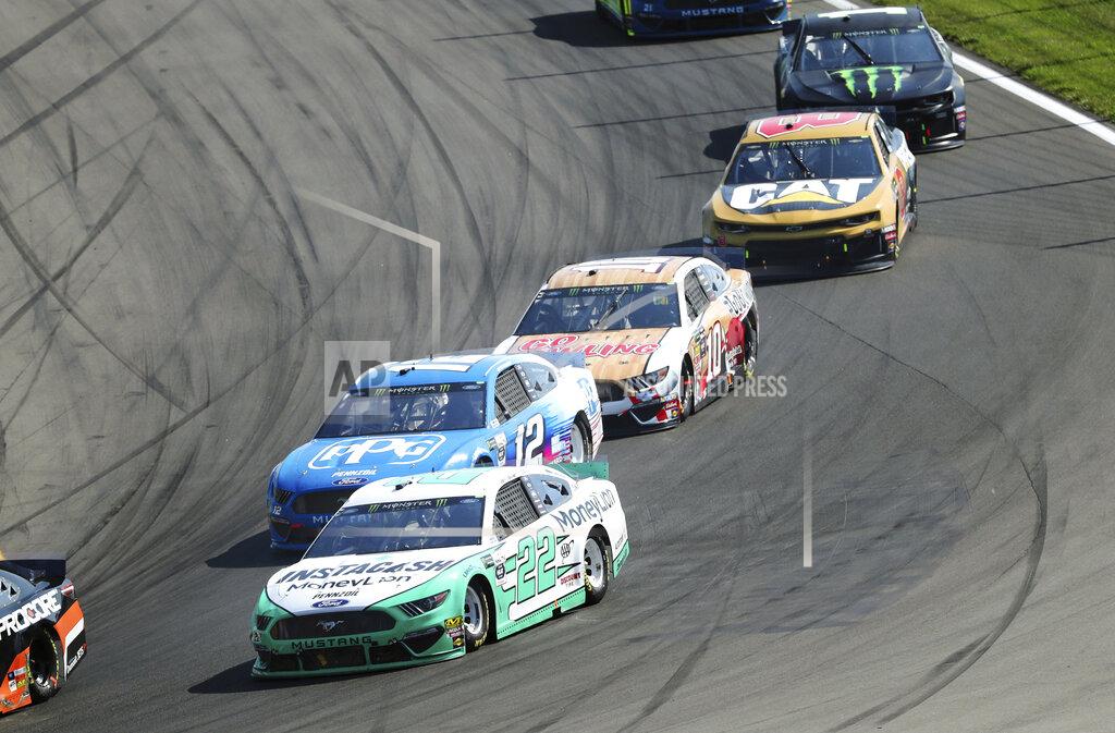 John Munson Joey Logano heads into Turn 1 during a NASCAR Cup Series auto race at Watkins Glen International, Sunday, Aug. 4, 2019, in Watkins Glen, N.Y. (AP Photo/John Munson)