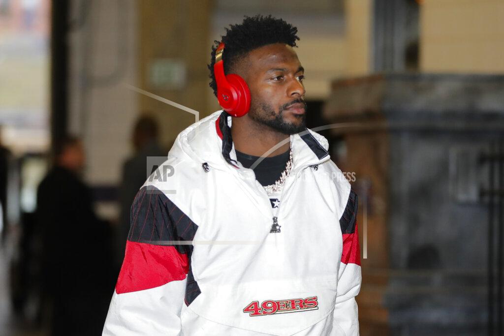 Julio Cortez San Francisco 49ers wide receiver Emmanuel Sanders arriving for an NFL football game against the Baltimore Ravens, Sunday, Dec. 1, 2019, in Baltimore, Md. (AP Photo/Julio Cortez)