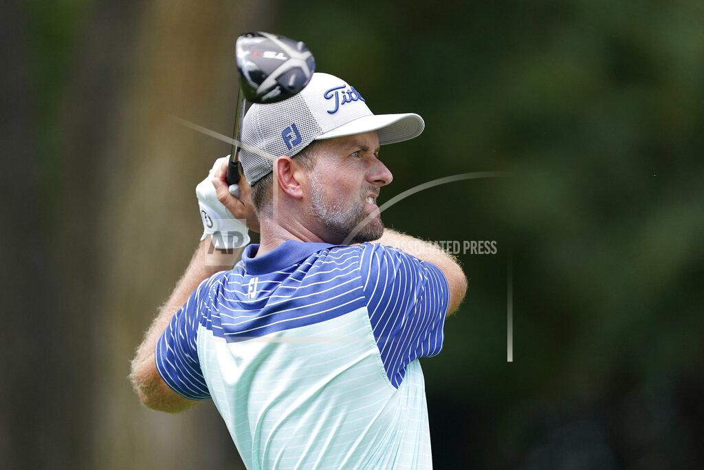 John Bazemore Webb Simpson hits his first tee shot during the first round of the Tour Championship golf tournament at East Lake Golf Club in Atlanta, Friday, Sept. 4, 2020. (AP Photo/John Bazemore)