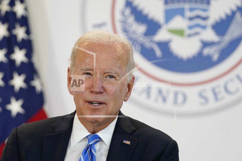 Evan Vucci President Joe Biden speaks about Hurricane Fiona during a visit to the Federal Emergency Management Agency Region 2 office in New York, Thursday, Sept. 22, 2022. (AP Photo/Evan Vucci)