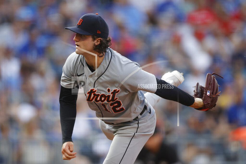Colin E. Braley Detroit Tigers pitcher Casey Mize throws against a Kansas City Royals batter during the third inning of a baseball game at Kauffman Stadium in Kansas City, Mo., Saturday, July 24, 2021. (AP Photo/Colin E. Braley)