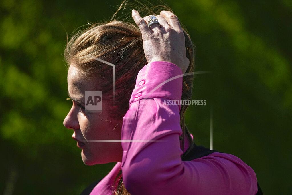 Michel Euler Ukrainian tennis player Elena Svitolina speaks during an interview with The Associated Press in Paris, Wednesday, May 11, 2022. In an emotional interview with The Associated Press Ukrainian tennis player Elena Svitolina saying Russian and Belorussian players should speak up about whether they are against the war and Russia's invasion of Ukraine, and no longer stay silent. (AP Photo/Michel Euler)