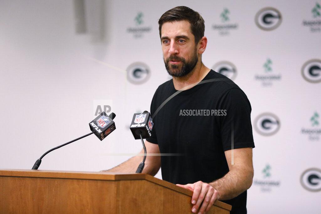 Mike Roemer Green Bay Packers quarterback Aaron Rodgers speaks during a news conference following the team's NFL football game against the Philadelphia Eagles on Thursday, Sept. 26, 2019, in Green Bay, Wis. Philadelphia won 34-27. (AP Photo/Mike Roemer)