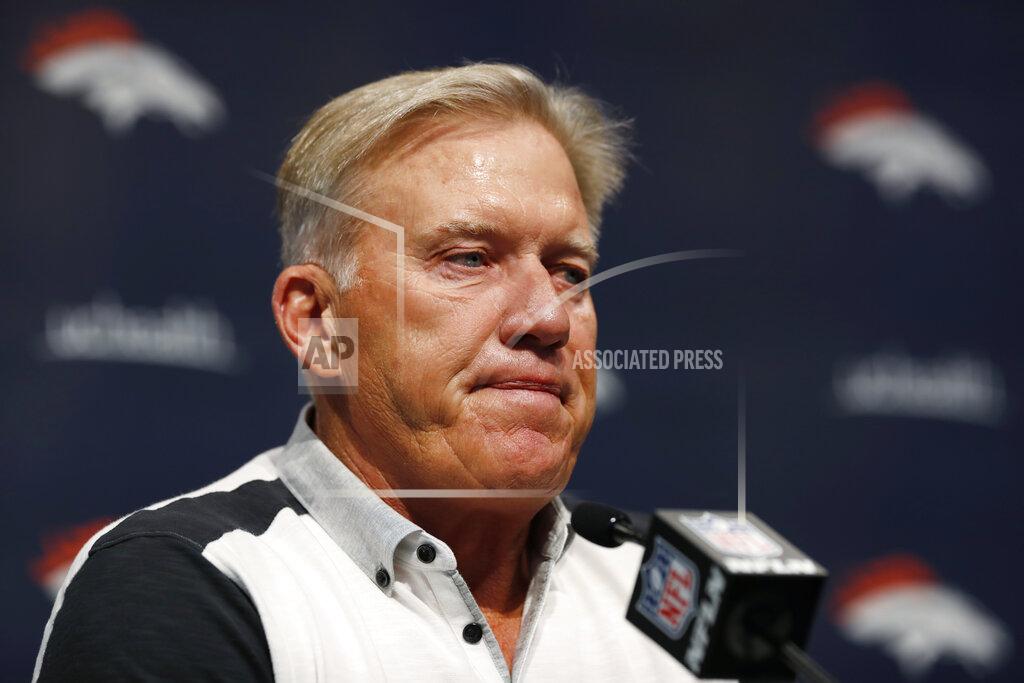 David Zalubowski John Elway, general manager of the Denver Broncos, talks about the death of team owner Pat Bowlen during a news conference Monday, June 17, 2019, at the NFL football team's headquarters in Englewood, Colo. (AP Photo/David Zalubowski)