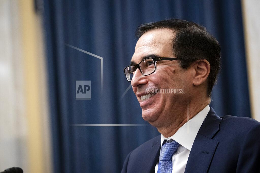 Al Drago Treasury Secretary Steven Mnuchin speaks during a Senate Small Business and Entrepreneurship hearing to examine implementation of Title I of the CARES Act, Wednesday, June 10, 2020 on Capitol Hill in Washington. (Al Drago/Pool via AP)