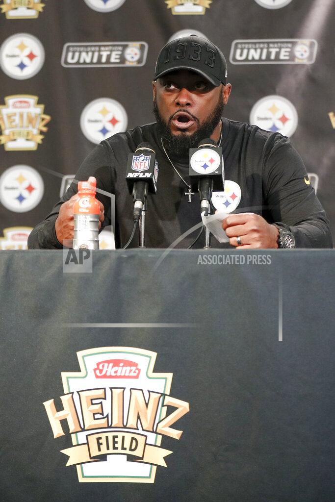Keith Srakocic Pittsburgh Steelers head coach Mike Tomlin speaks during a news conference after an NFL football game against the Los Angeles Rams, Sunday, Nov. 10, 2019, in Pittsburgh. (AP Photo/Keith Srakocic)