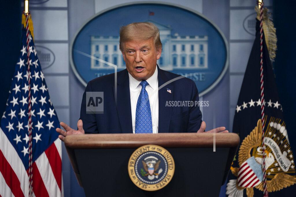 President Donald Trump speaks during a news conference at the White House, Wednesday, July 22, 2020, in Washington. (AP Photo/Evan Vucci)