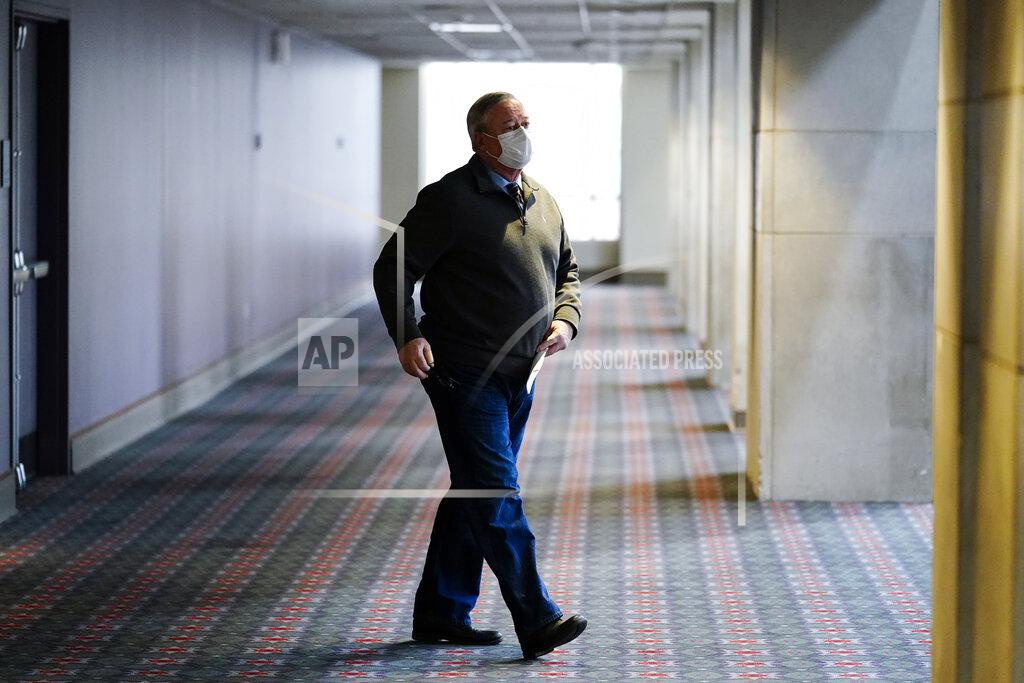 Matt Rourke Philadelphia Mayor Jim Kenney walks to a news conference at the Pennsylvania Convention Center in Philadelphia, Wednesday, Feb. 3, 2021. (AP Photo/Matt Rourke)