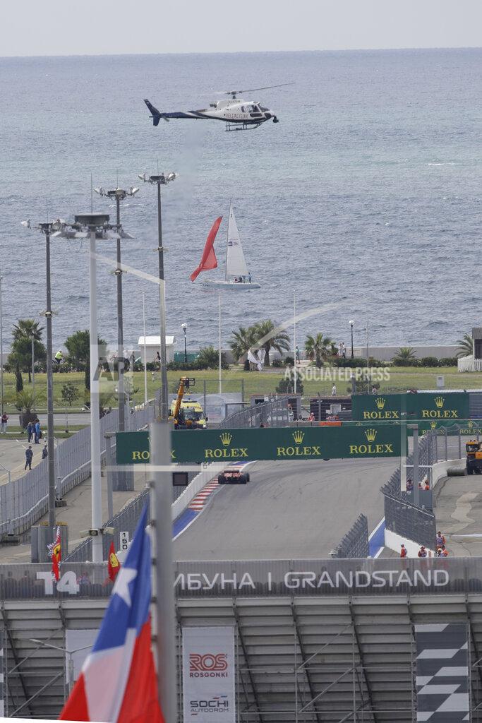 Luca Bruno Ferrari driver Charles Leclerc of Monaco steers his racer during the third free practice at the 'Sochi Autodrom' Formula One circuit, in Sochi, Russia, Saturday Sept. 28, 2019. The Formula one race will be held on Sunday. (AP Photo/Luca Bruno)