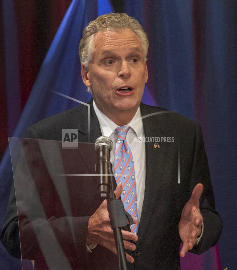 David Crigger Democratic candidate for Governor of Virginia former Virginia Gov., Terry McAuliffe answers a question during a debate held in Bristol, Va., on Thursday, May 6, 2021. (David Crigger/Bristol Herald Courier via AP)