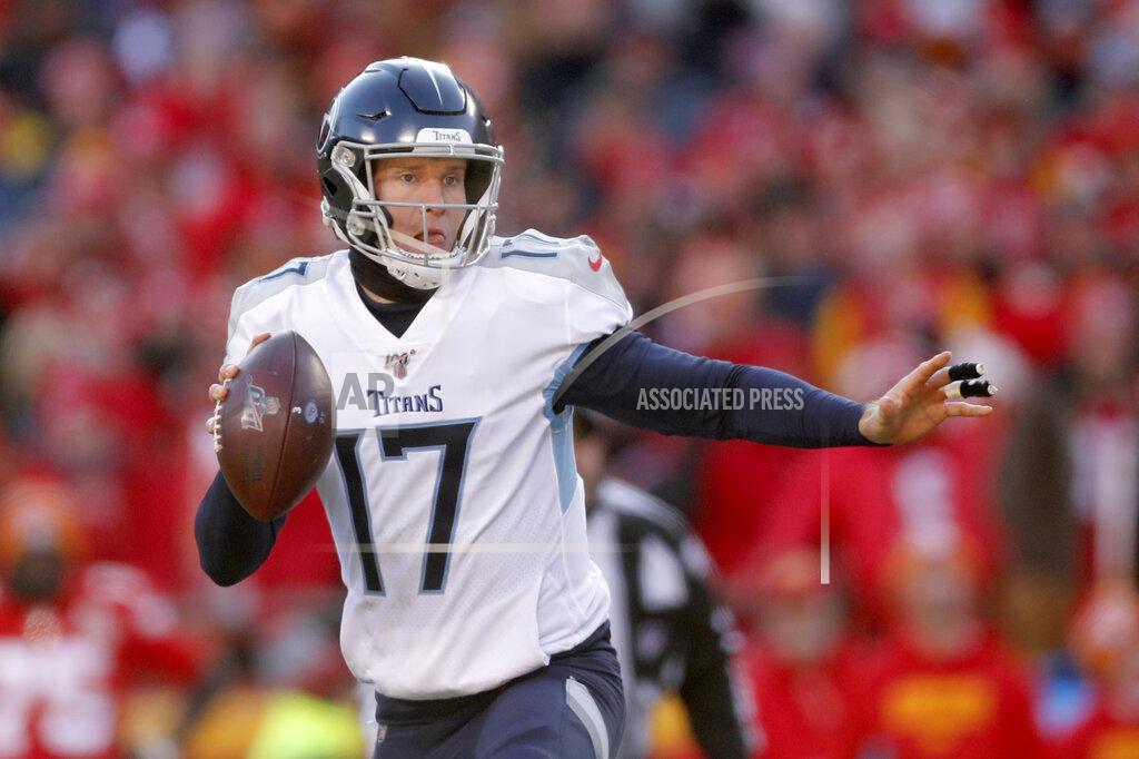 Jeff Roberson Tennessee Titans' Ryan Tannehill scrambles during the first half of the NFL AFC Championship football game against the Kansas City Chiefs Sunday, Jan. 19, 2020, in Kansas City, MO. (AP Photo/Jeff Roberson)