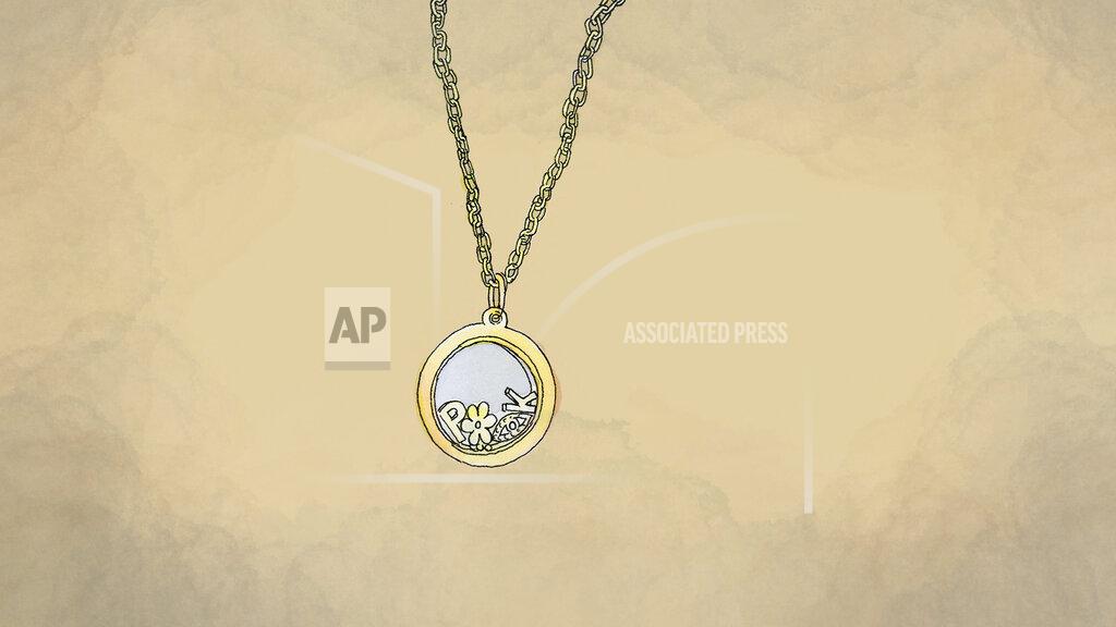Peter Hamlin An illustration made of pendant belonging to Priya Khanna from a photo provided by her family. (AP Illustration/Peter Hamlin)