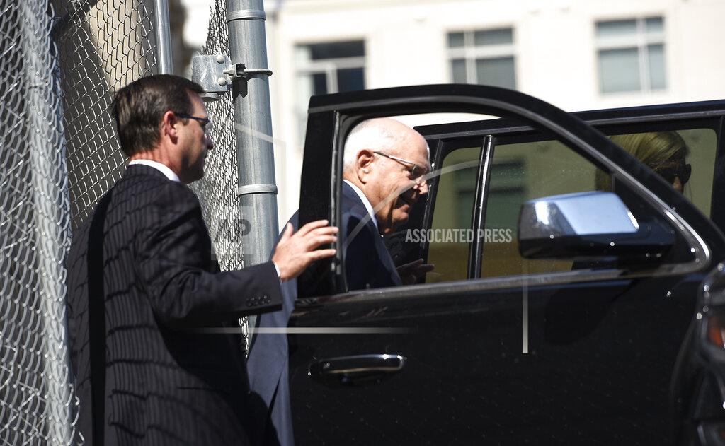 John D. Simmons FILE - In this Oct. 2, 2019 file photo, Robin Hayes leaves the Federal Courthouse in Charlotte, N.C. The former North Carolina congressman and state Republican Party leader who lied to FBI agents about a bribery scandal received a pardon on Wednesday, Jan. 20, 2021, from outgoing President Donald Trump. (John D. Simmons/The Charlotte Observer via AP, File)