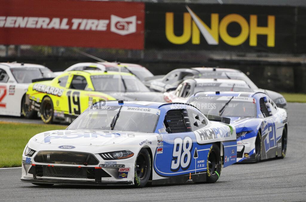 Terry Renna Chase Briscoe leads the way on the road course during the NASCAR Xfinity series auto race at Daytona International Speedway, Saturday, Aug. 15, 2020, in Daytona Beach, Fla. (AP Photo/Terry Renna)