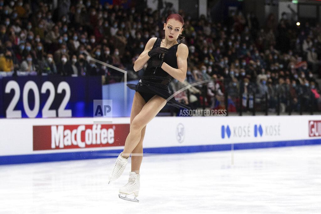 Raul Mee Russia's Alexandra Trusova performs during the women's free skating competition of the ISU European Figure Skating Championships in Tallinn, Estonia, Saturday, Jan. 15, 2022. (AP Photo/Raul Mee)