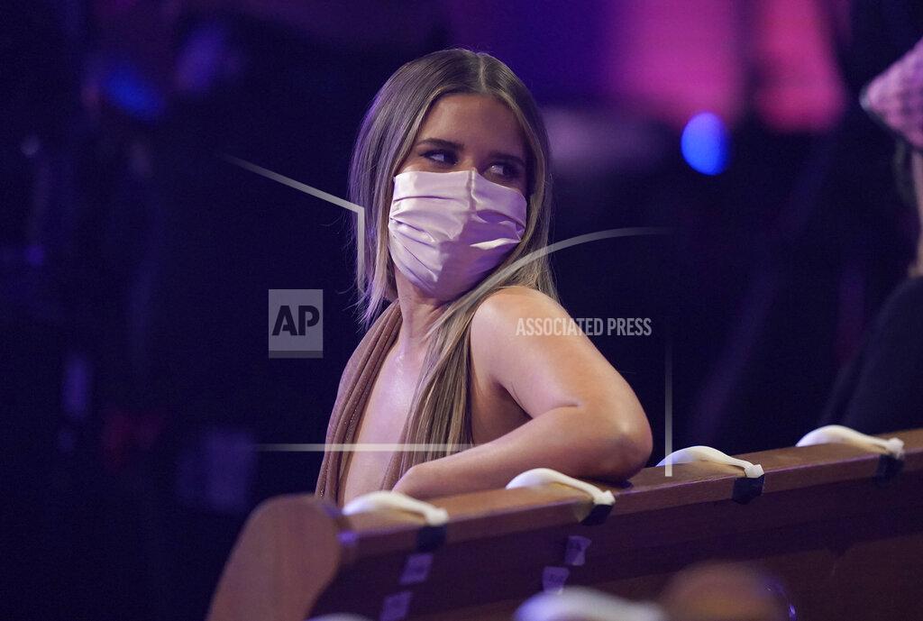 Mark Humphrey Maren Morris is seen in the audience at the 56th annual Academy of Country Music Awards on Sunday, April 18, 2021, at the Grand Ole Opry in Nashville, Tenn. (AP Photo/Mark Humphrey)