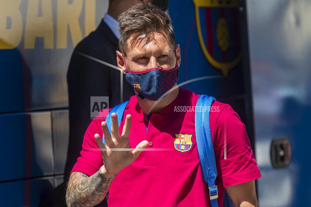 Manu Fernandez FILE - In this Aug. 13, 2020 file photo, Barcelona's Lionel Messi waves as he arrives at the team hotel in Lisbon, Portugal. Lionel Messi has told Barcelona he wants to leave the club after nearly two decades with the Spanish giants. The club has confirmed that the Argentina great has sent a note expressing his desire to leave. The announcement comes 11 days after Barcelona's humiliating 8-2 loss to Bayern Munich in the Champions League quarterfinals, one of the worst in the player's career and in the club's history.(AP Photo/Manu Fernandez, File)