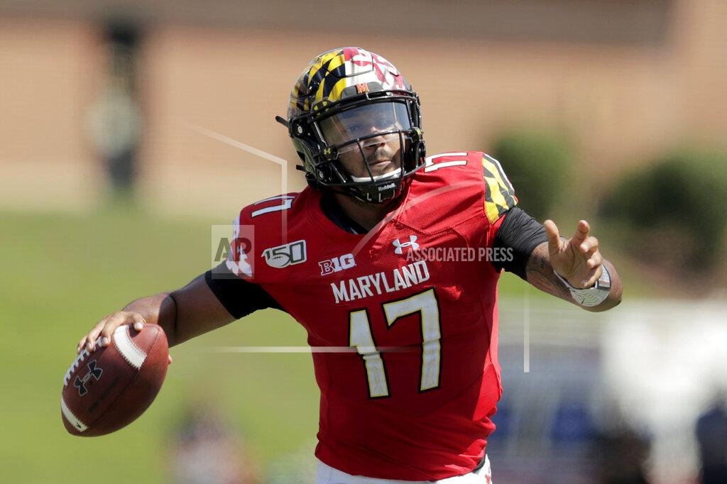 Julio Cortez FILE - In this Saturday, Aug. 31, 2019, file photo, Maryland quarterback Josh Jackson looks to pass against Howard during the first half of an NCAA college football game, in College Park, Md. Maryland beat Howard 79-0 in Mike Locksley’s first game as head coach (he was interim coach for six games in 2015). Now let’s see how the Terrapins stack up against a ranked opponent. Despite the competition he was going against last week, it was obvious Maryland upgraded its QB situation with Virginia Tech graduate transfer Josh Jackson. (AP Photo/Julio Cortez, File)