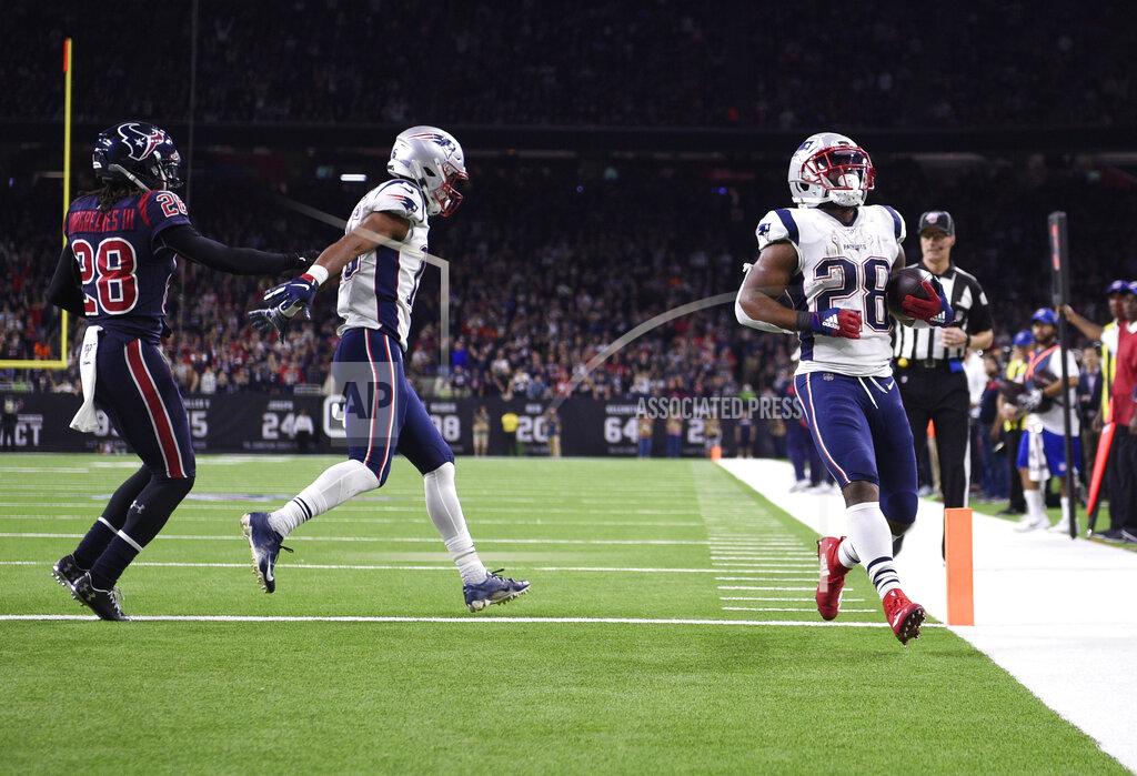 Eric Christian Smith New England Patriots running back James White (28) scores a touchdown against the Houston Texans during the second half of an NFL football game Sunday, Dec. 1, 2019, in Houston. (AP Photo/Eric Christian Smith)