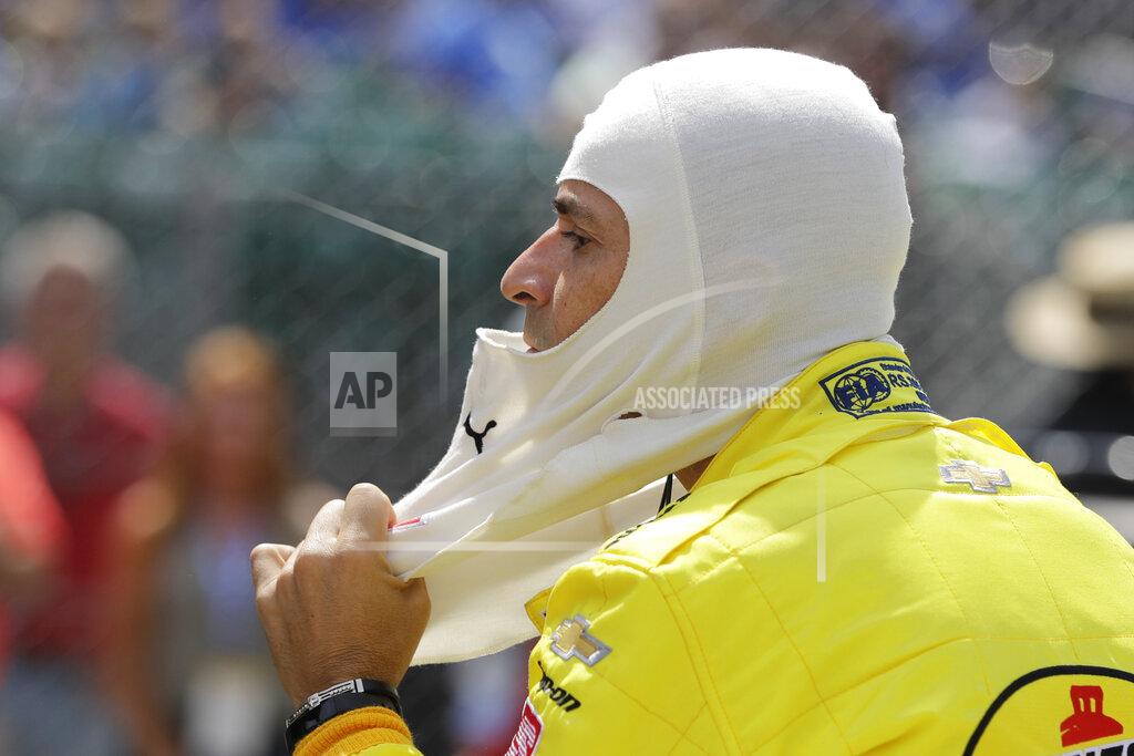 Darron Cummings Helio Castroneves, of Brazil, prepares to practice for the Indianapolis 500 IndyCar auto race at Indianapolis Motor Speedway, Thursday, May 16, 2019 in Indianapolis. (AP Photo/Darron Cummings)