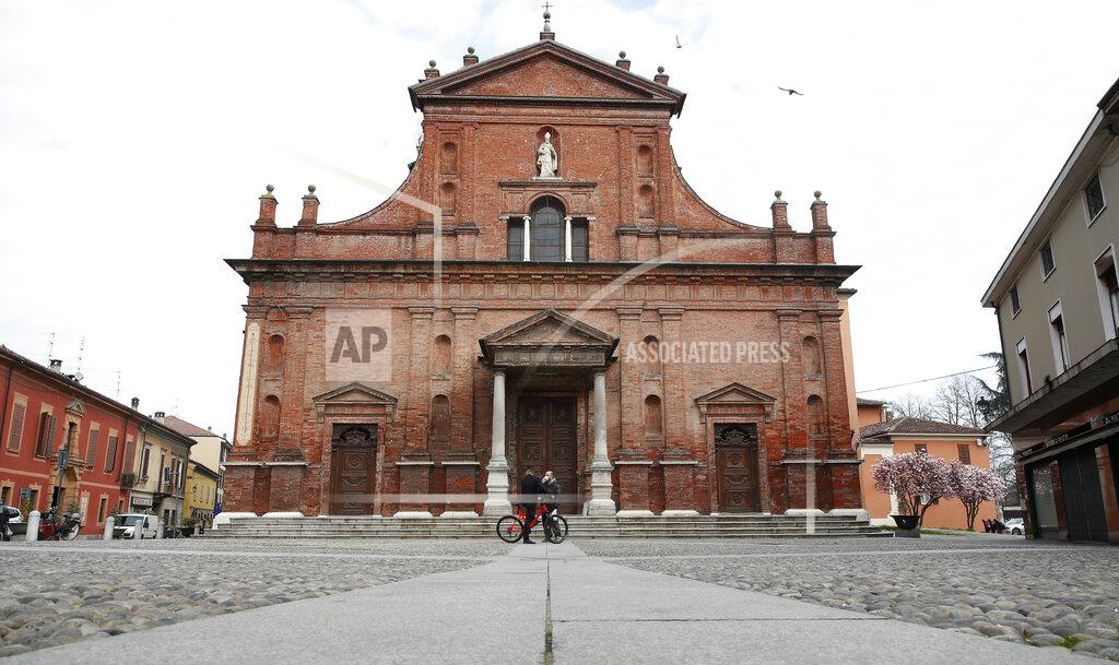 Antonio Calanni FILE - In this file photo taken on Thursday, March 12, 2020, a view of the almost empty main square in Codogno, Italy. Italy delivered the first shocking confirmation of locally transmitted coronavirus infections outside of Asia a year ago Sunday, with back-to-back revelations of cases more than 150 kilometers (nearly 100 miles) apart in the country's north. First, a 38-year-old man in Codogno, an industrial town in the Lombardy region, tested positive for COVID-19, sending panicked residents to pick up their children from school, stock up on provisions at grocery stores and search in vain for surgical masks at pharmacies. (AP Photo/Antonio Calanni, File)