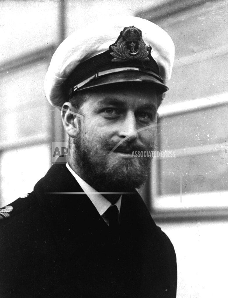 Uncredited FILE - In this file photo dated August 29 1945, Prince Philip of Greece, now Britain's Duke of Edinburgh, during a naval visit to Melbourne, Australia. Prince Philip who died Friday April 9, 2021, aged 99, lived through a tumultuous century of war and upheavals, but he helped forge a period of stability for the British monarchy under his wife, Queen Elizabeth II. Philip joined the Royal Navy and saw action during World War II on battleships in the Indian Ocean, the Mediterranean and the Pacific. (AP Photo, FILE)