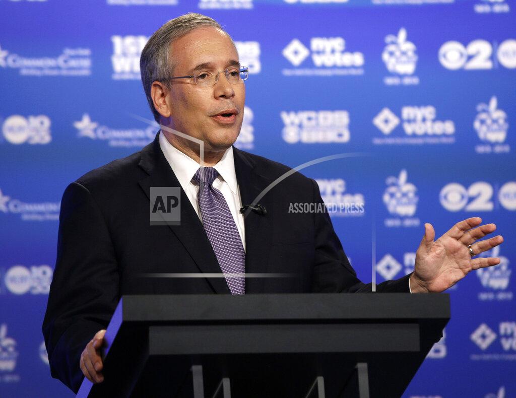 Frank Franklin Ii FILE- In this Aug. 22, 2013 file photo, Manhattan borough president Scott Stringer speaks during a primary debate for New York City comptroller at the WCBS-TV studios in New York. Stringer, who is currently New York City's Comptroller, formally announced his candidacy for for New York City mayor on Tuesday, Sept. 8, 2020. (AP Photo/Frank Franklin II, Pool, File)