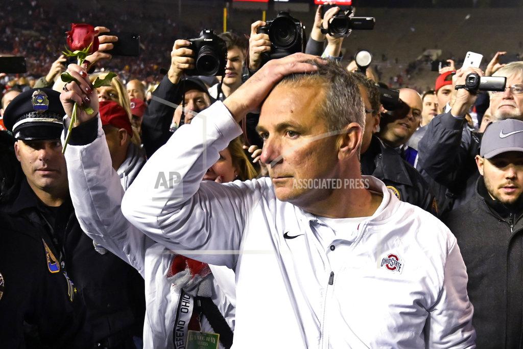 Mark J. Terrill Ohio State coach Urban Meyer leaves the field after Ohio State defeated Washington 28-23 in the Rose Bowl NCAA college football game Tuesday, Jan. 1, 2019, in Pasadena, Calif. (AP Photo/Mark J. Terrill)