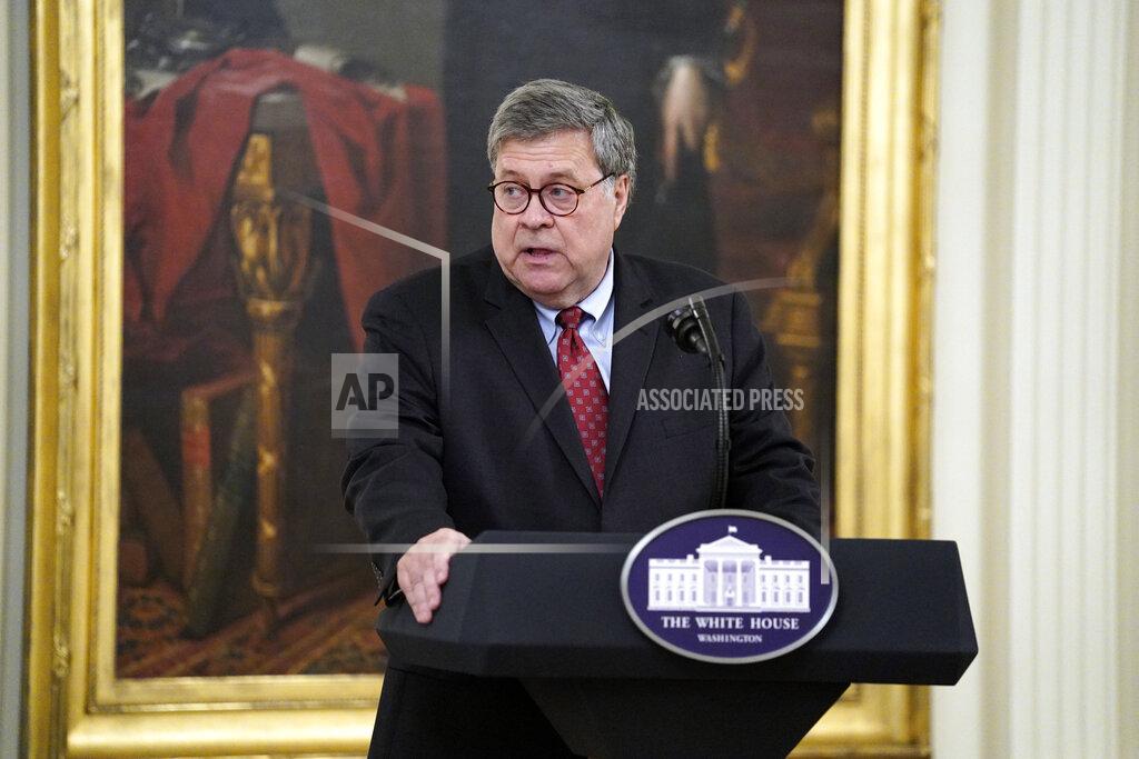 Attorney General William Barr speaks during an event on "Operation Legend: Combatting Violent Crime in American Cities," in the East Room of the White House, Wednesday, July 22, 2020, in Washington. (AP Photo/Evan Vucci)