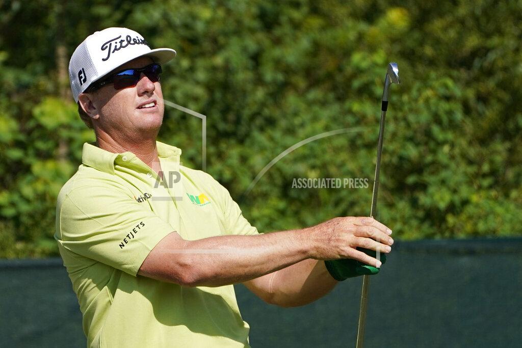 Rogelio V. Solis Charley Hoffman watches his drive on the 10th tee during the first round of the Sanderson Farms Championship golf tournament in Jackson, Miss., Thursday, Oct. 1, 2020. (AP Photo/Rogelio V. Solis)