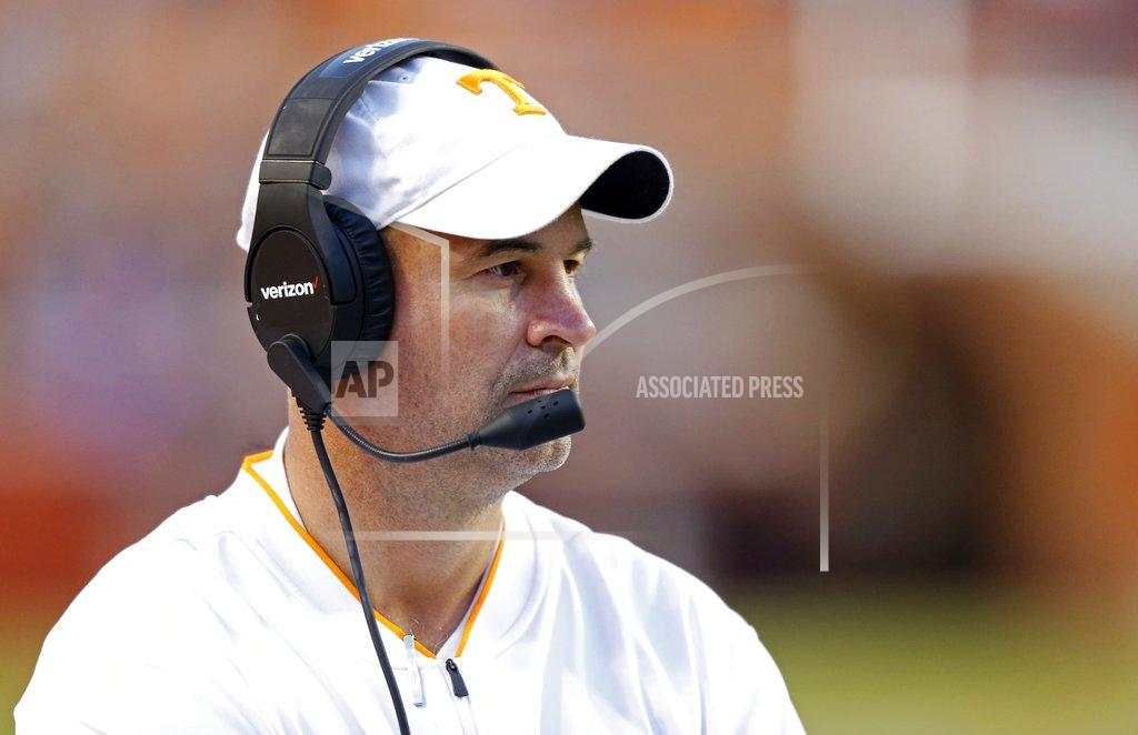 Wade Payne Tennessee head coach Jeremy Pruitt watches in the second half of an NCAA college football game against Charlotte Saturday, Nov. 3, 2018, in Knoxville, Tenn. Tennessee won 14-3. (AP Photo/Wade Payne)