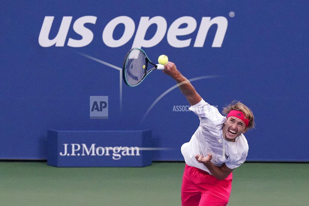 Frank Franklin Ii Alexander Zverev, of Germany, serves to Adrian Mannarino, of France, during the third round of the U.S. Open tennis championships, Friday, Sept. 4, 2020, in New York. (AP Photo/Frank Franklin II)