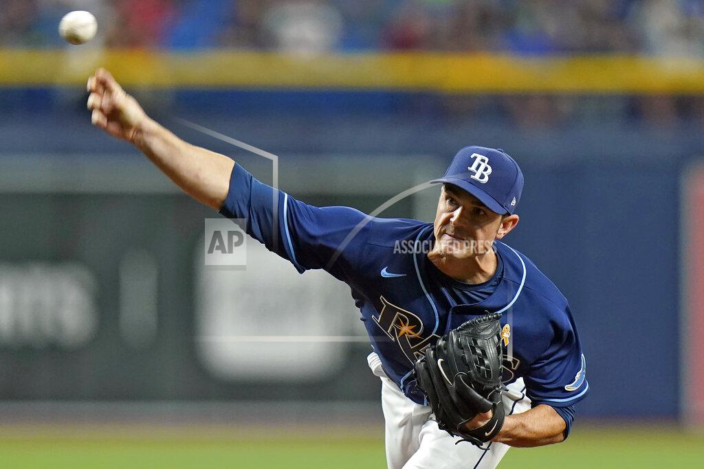 Chris O'MEara Tampa Bay Rays pitcher David Robertson delivers to the Boston Red Sox during the eighth inning of a baseball game Wednesday, Sept. 1, 2021, in St. Petersburg, Fla. (AP Photo/Chris O'Meara)