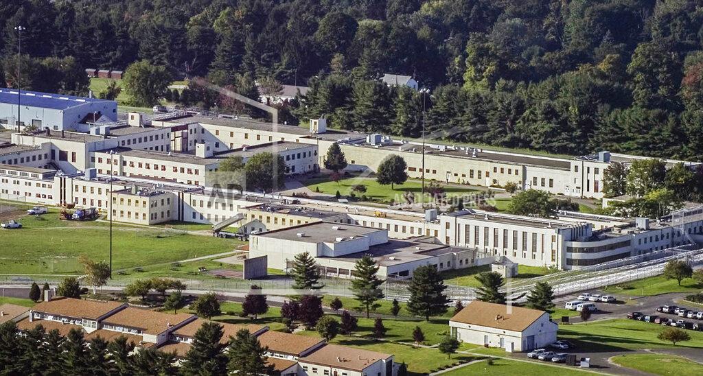 Douglas Healey FILE - An aerial view captures the Danbury Connecticut Federal Correctional Institute Sept. 24, 2004. Connecticut correctional officers are still waiting for the "hero pay" from $22.5 million in federal pandemic funds, set aside for essential state employees and members of the Connecticut National Guard who worked long hours during the COVID-19 pandemic. (AP Photo/Douglas Healey, File)