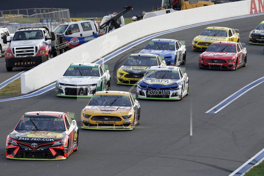 Gerry Broome Drivers navigate Turn 2 during the NASCAR Cup Series auto race at Charlotte Motor Speedway in Concord, N.C., Sunday, Sept. 29, 2019. (AP Photo/Gerry Broome)