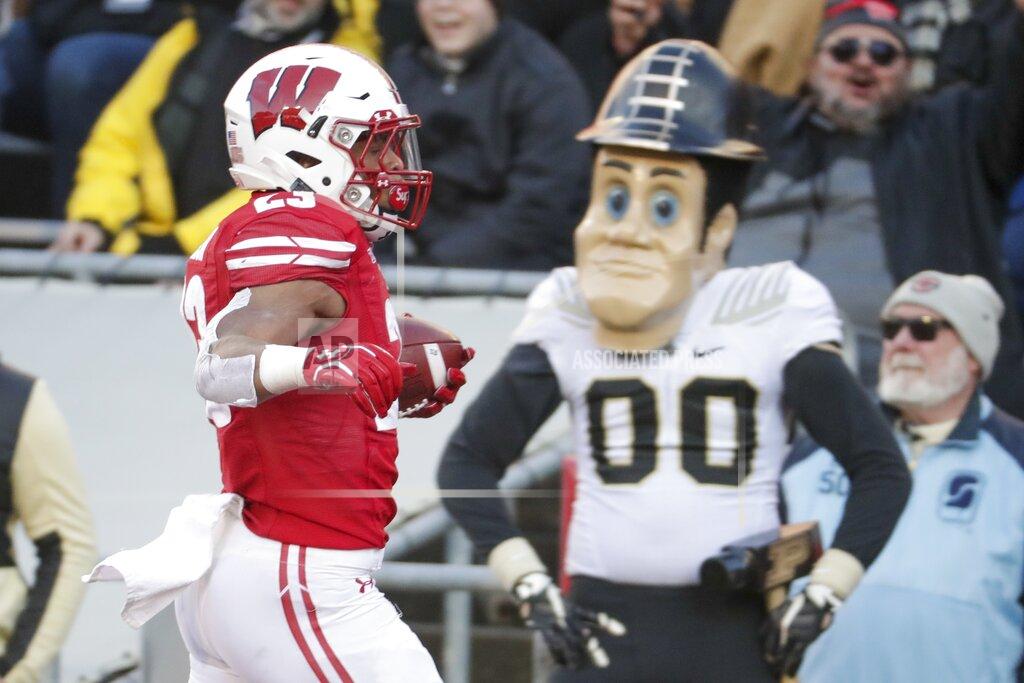Morry Gash Wisconsin's Jonathan Taylor runs for a touchdown during the first half of an NCAA college football game against PurdueSaturday, Nov. 23, 2019, in Madison, Wis. (AP Photo/Morry Gash)